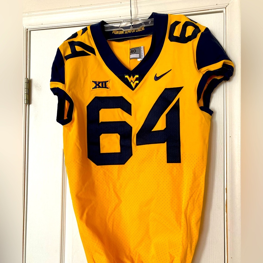 West Virginia University WVU Nike authentic football jersey.